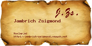 Jambrich Zsigmond névjegykártya