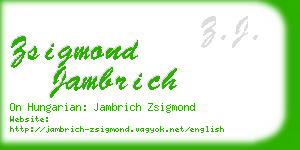 zsigmond jambrich business card